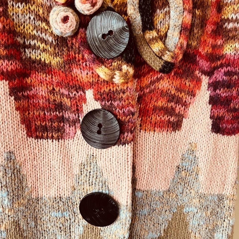 ANTHROPOLOGIE SLEEPING ON SNOW Loops & Angles Knit Cozycore Cardigan Size S - Picture 9 of 11